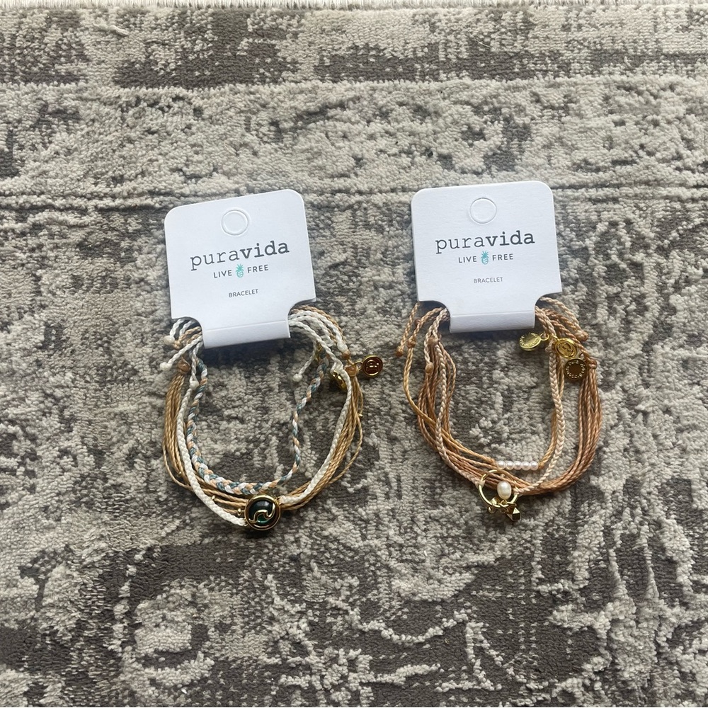 Pura Vida | NWT Gold and Cream Bracelet Duo